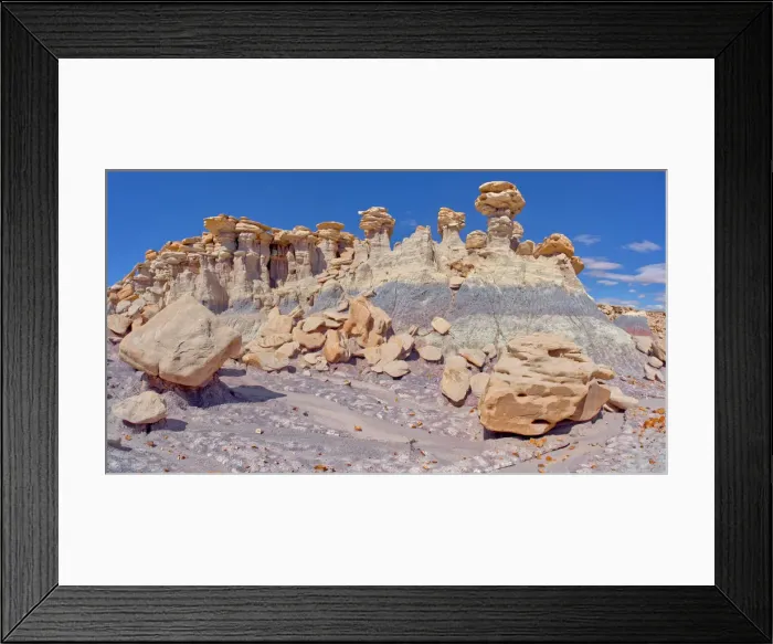 Framed Print : A ridge of hoodoos that resemble dog heads in Devils Playground at Petrified Forest National Park, Arizona, United States of America, North America Framed Print : A ridge of hoodoos that resemble dog heads in Devils Playground at Petrified Forest National Park, Arizona, United States of America, North America