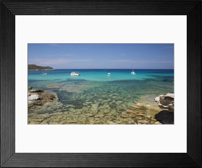 Framed Print : View across clear turquoise water from rocky coastline near the Plage du Loto, St-Florent, Haute-Corse, Corsica, France, Mediterranean, Europe Framed Print : View across clear turquoise water from rocky coastline near the Plage du Loto, St-Florent, Haute-Corse, Corsica, France, Mediterranean, Europe
