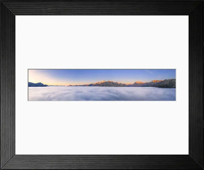 Framed Print : Panoramic view of Valmalenco at sunrise covered by a sea of clouds, Valtellina, Lombardy, Italy, Europe Framed Print : Panoramic view of Valmalenco at sunrise covered by a sea of clouds, Valtellina, Lombardy, Italy, Europe