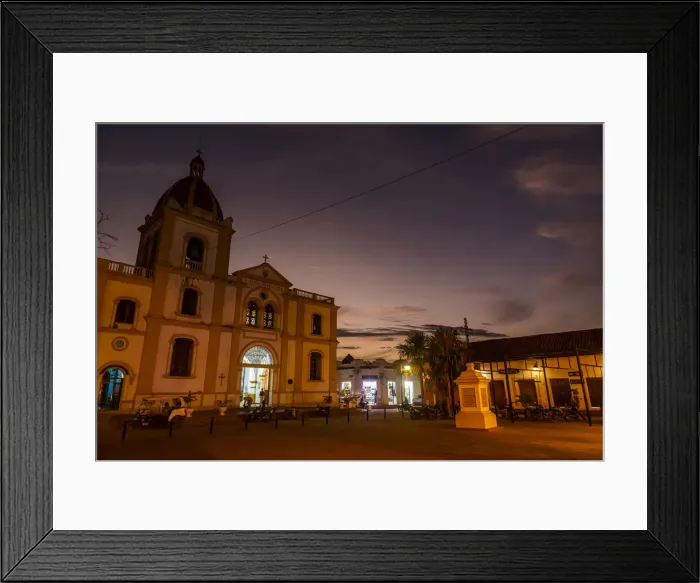 Framed Print : Nightshot of the Historical center of Mompox, UNESCO World Heritage Site, Colombia, South America