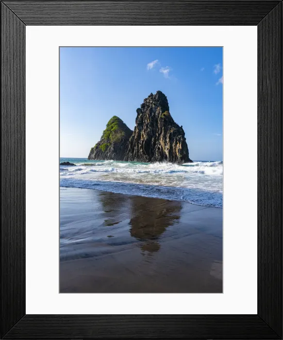 Framed Print : Two Brothers rocks on Cacimba do Padre beach, Fernando de Noronha, UNESCO World Heritage Site, Brazil, South America Framed Print : Two Brothers rocks on Cacimba do Padre beach, Fernando de Noronha, UNESCO World Heritage Site, Brazil, South America