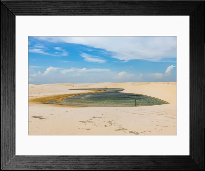 Framed Print : Lake in the sand dunes of Lencois Maranhenses National Park, Maranhao, Brazil, South America Framed Print : Lake in the sand dunes of Lencois Maranhenses National Park, Maranhao, Brazil, South America