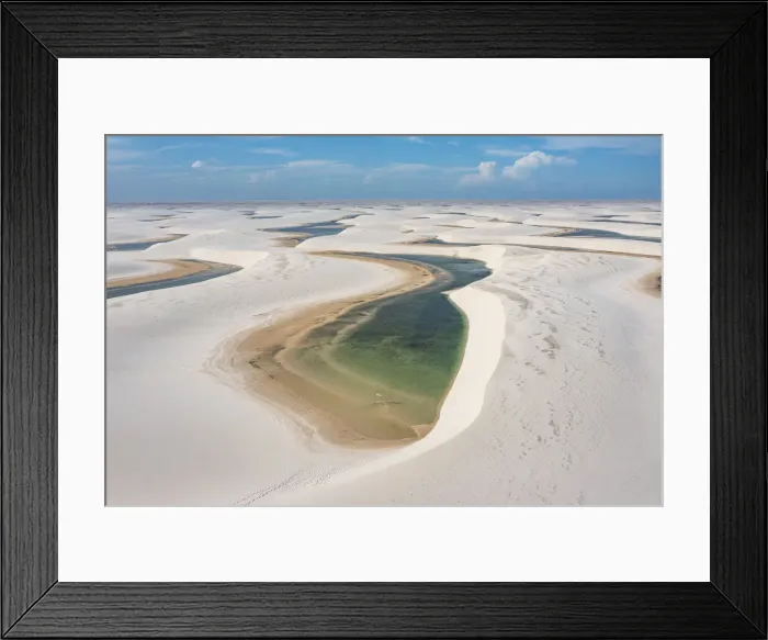 Framed Print : Aerial of freshwater lakes between huge sand dunes in the Lencois Maranhenses National Park, Maranhao, Brazil, South America Framed Print : Aerial of freshwater lakes between huge sand dunes in the Lencois Maranhenses National Park, Maranhao, Brazil, South America