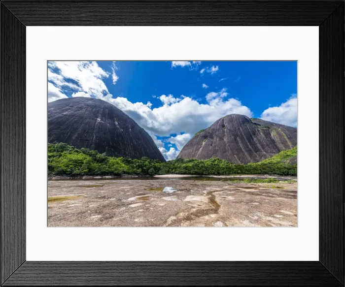 Framed Print : Huge granite hills, Cerros de Mavecure, Eastern Colombia, South America Framed Print : Huge granite hills, Cerros de Mavecure, Eastern Colombia, South America