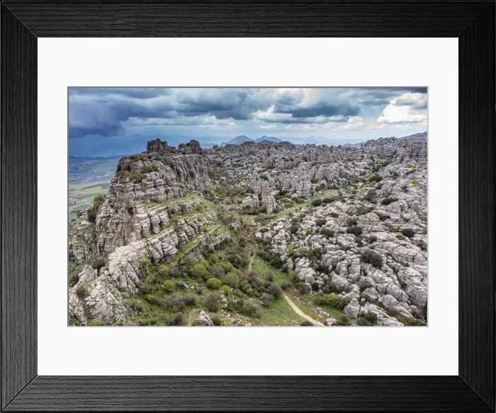 Framed Print : Aerial of El Torcal de Antequera nature reserve, Antequera, Andalucia, Spain, Europe Framed Print : Aerial of El Torcal de Antequera nature reserve, Antequera, Andalucia, Spain, Europe