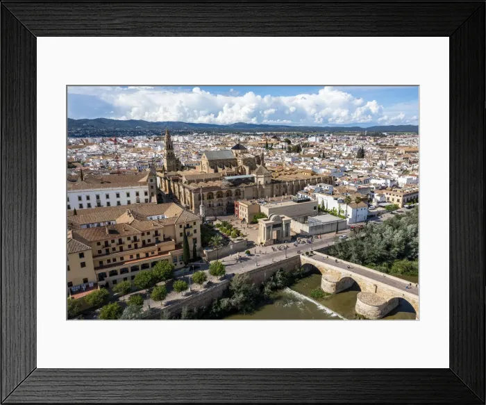 Framed Print : Aerial of the Historic Roman Bridge and Mezquita, UNESCO World Heritage Site, Cordoba, Andalusia, Spain, Europe Framed Print : Aerial of the Historic Roman Bridge and Mezquita, UNESCO World Heritage Site, Cordoba, Andalusia, Spain, Europe