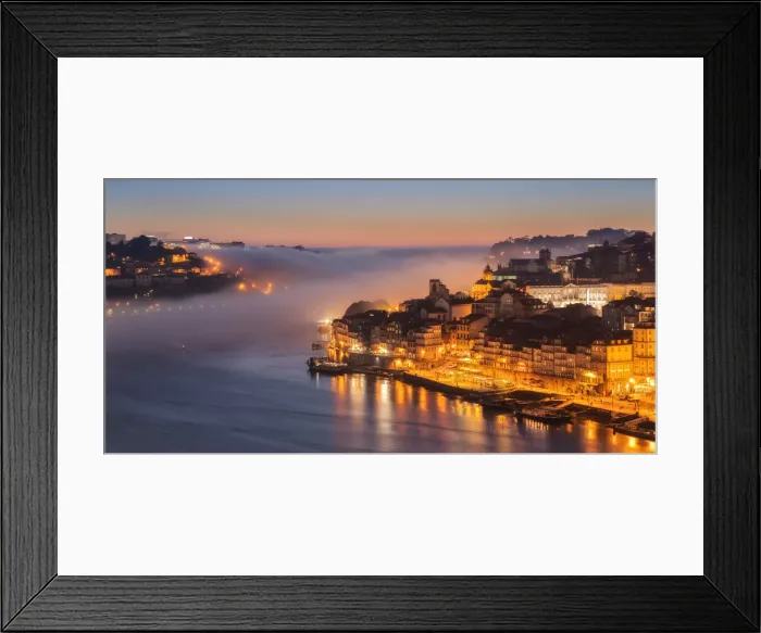 Framed Print : Porto at sunset with the sea fog rolling in, Porto, Portugal, Europe Framed Print : Porto at sunset with the sea fog rolling in, Porto, Portugal, Europe