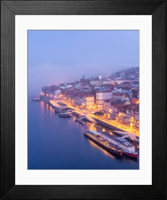 Framed Print : Porto with an early morning sea fog in the background, Porto, Portugal, Europe