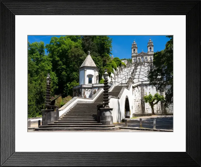 Framed Print : Basilica and famous staircases of Bom Jesus (the Good Jesus), in the city of Braga, in the Minho Region of Portugal, Europe Framed Print : Basilica and famous staircases of Bom Jesus (the Good Jesus), in the city of Braga, in the Minho Region of Portugal, Europe