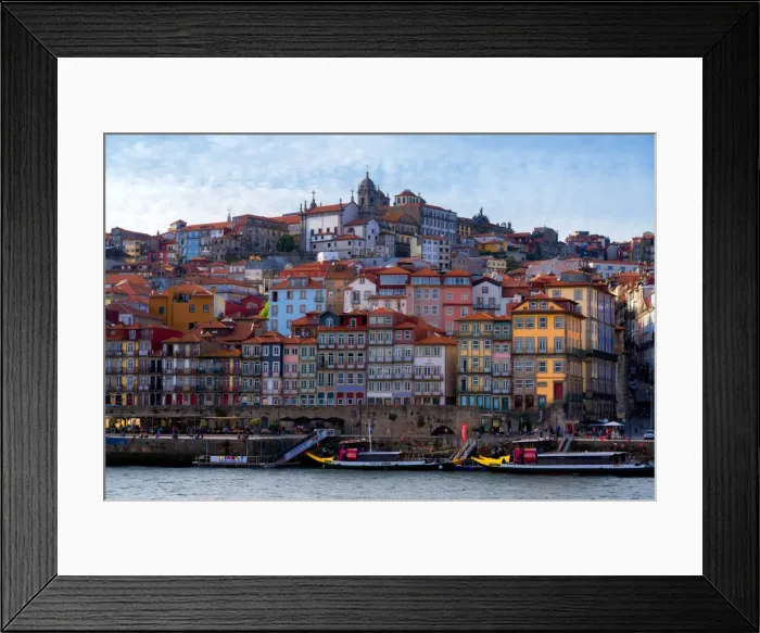 Framed Print : The view over the Douro River looking towards the Ribeira district of Porto, UNESCO World Heritage Site, Porto, Portugal, Europe Framed Print : The view over the Douro River looking towards the Ribeira district of Porto, UNESCO World Heritage Site, Porto, Portugal, Europe