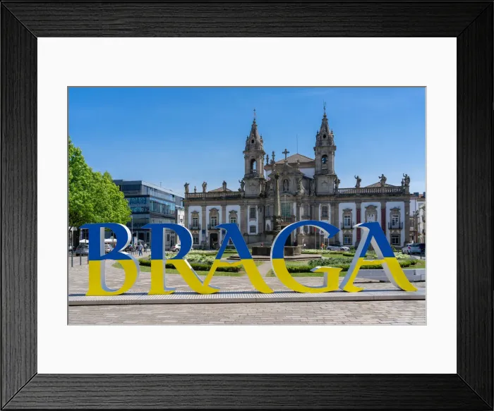Framed Print : Carlos Amarante square with 18th century Sao Marcos Church, Braga, Minho, Portugal, Europe Framed Print : Carlos Amarante square with 18th century Sao Marcos Church, Braga, Minho, Portugal, Europe