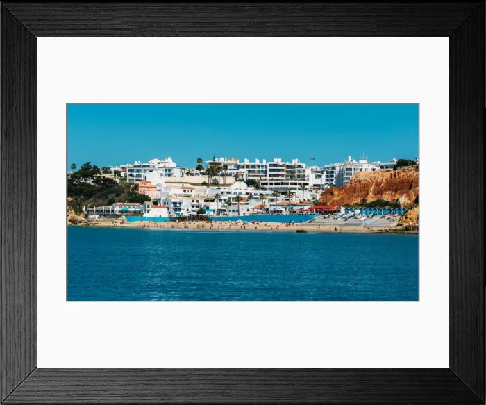 Framed Print : View of Beach of Olhos de Agua from the sea in the southern Portuguese region of Algarve, Portugal, Europe Framed Print : View of Beach of Olhos de Agua from the sea in the southern Portuguese region of Algarve, Portugal, Europe
