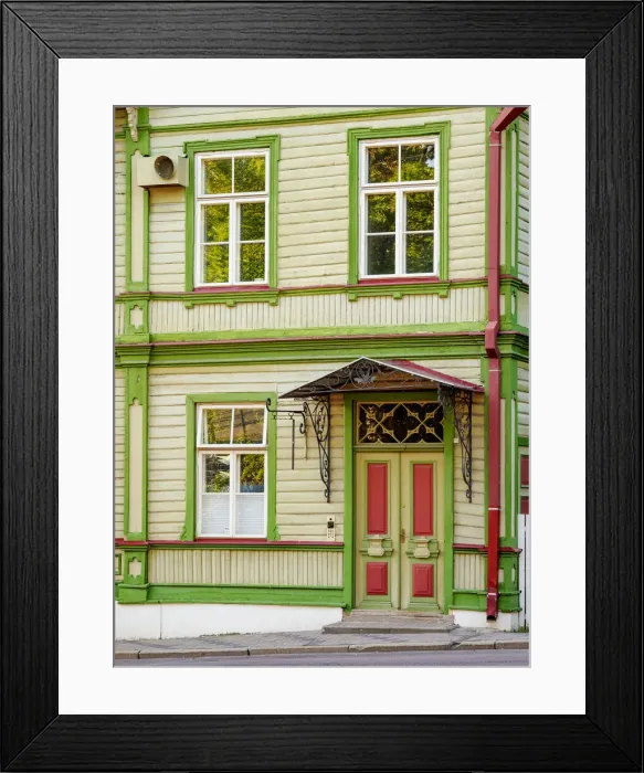 Framed Print : Traditional Wooden House, Tallinn, Estonia, Europe Framed Print : Traditional Wooden House, Tallinn, Estonia, Europe