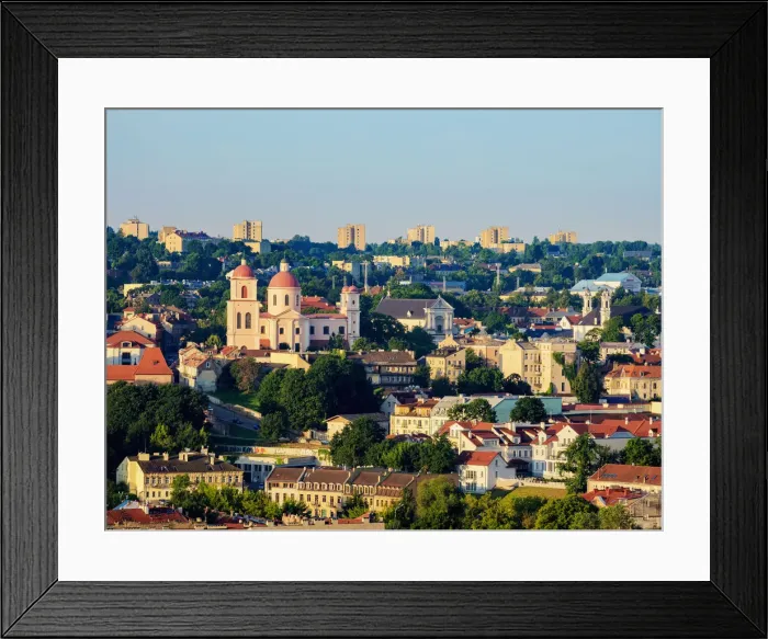 Framed Print : Old Town Skyline at sunrise, elevated view, Vilnius, Lithuania, Europe Framed Print : Old Town Skyline at sunrise, elevated view, Vilnius, Lithuania, Europe