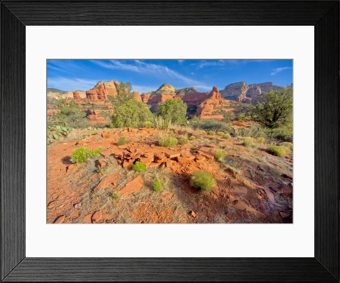 Framed Print : The remains of an ancient Indian Kiva on Mescal Mountain in Sedona, Arizona, United States of America, North America Framed Print : The remains of an ancient Indian Kiva on Mescal Mountain in Sedona, Arizona, United States of America, North America