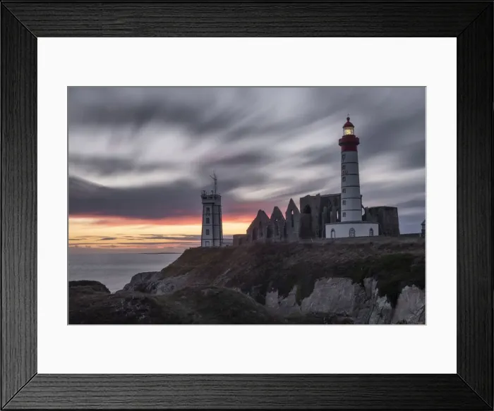 Framed Print : Sunset long esposure at Saint Mathieu lighthouse with some ancient ruins below, Finistere, Brittany, France, Europe Framed Print : Sunset long esposure at Saint Mathieu lighthouse with some ancient ruins below, Finistere, Brittany, France, Europe