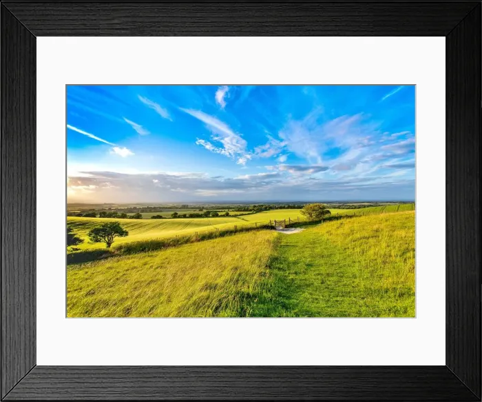 Framed Print : The South Downs National Park on a summer evening, near Wilmington, East Sussex, England, United Kingdom, Europe Framed Print : The South Downs National Park on a summer evening, near Wilmington, East Sussex, England, United Kingdom, Europe