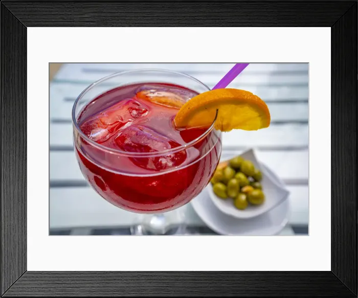 Framed Print : Sangria and olives at Playa de Burriana beach in Nerja, Costa del Sol, Malaga Province, Andalusia, Spain, Mediterranean, Europe Framed Print : Sangria and olives at Playa de Burriana beach in Nerja, Costa del Sol, Malaga Province, Andalusia, Spain, Mediterranean, Europe
