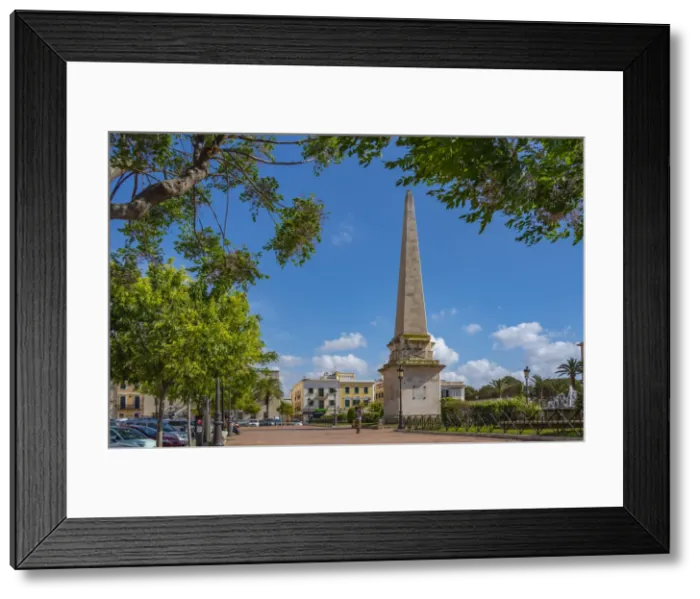 Framed Print : View of the Obelisc de Ciutadella in Placa des Born, Ciutadella, Menorca, Balearic Islands, Spain, Mediterranean, Europe Framed Print : View of the Obelisc de Ciutadella in Placa des Born, Ciutadella, Menorca, Balearic Islands, Spain, Mediterranean, Europe