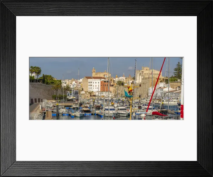 Framed Print : View of boats in marina and Catedral de Santa Maria de Menorca in background, Ciutadella, Menorca, Balearic Islands, Spain, Mediterranean, Europe Framed Print : View of boats in marina and Catedral de Santa Maria de Menorca in background, Ciutadella, Menorca, Balearic Islands, Spain, Mediterranean, Europe