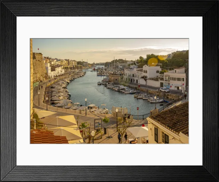 Framed Print : View of marina at golden hour from elevated position, Ciutadella, Menorca, Balearic Islands, Spain, Mediterranean, Europe Framed Print : View of marina at golden hour from elevated position, Ciutadella, Menorca, Balearic Islands, Spain, Mediterranean, Europe