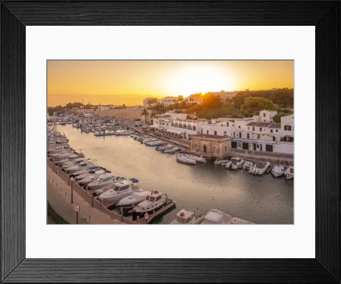 Framed Print : View of marina at sunset from elevated position, Ciutadella, Menorca, Balearic Islands, Spain, Mediterranean, Europe Framed Print : View of marina at sunset from elevated position, Ciutadella, Menorca, Balearic Islands, Spain, Mediterranean, Europe
