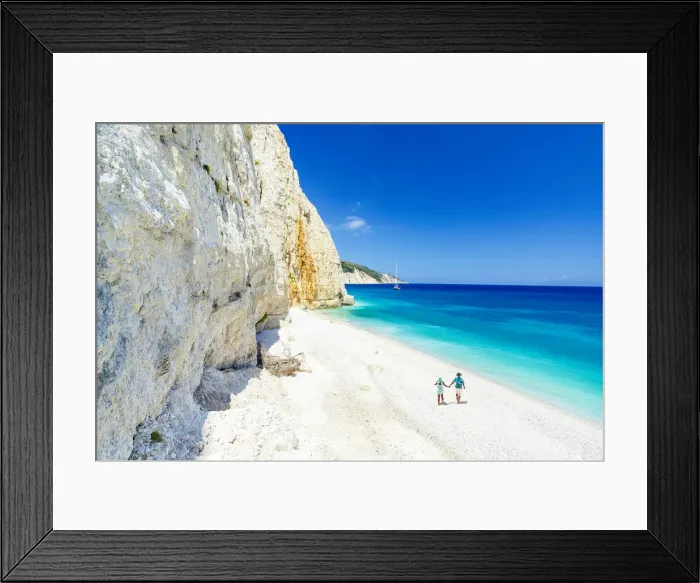 Framed Print : Man and woman holding hands on the idyllic Fteri Beach, overhead view, Kefalonia, Ionian Islands, Greek Islands, Greece, Europe Framed Print : Man and woman holding hands on the idyllic Fteri Beach, overhead view, Kefalonia, Ionian Islands, Greek Islands, Greece, Europe