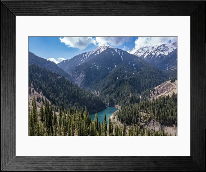 Framed Print : Aerial of the Kaindy Lake with its dead trees, Kolsay Lakes National Park, Tian Shan mountains, Kazakhstan, Central Asia, Asia Framed Print : Aerial of the Kaindy Lake with its dead trees, Kolsay Lakes National Park, Tian Shan mountains, Kazakhstan, Central Asia, Asia