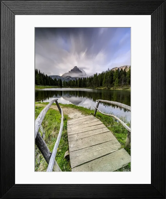 Framed Print : Dramatic sky with clouds over Tre Cime di Lavaredo, view from lake Antorno at dawn, Dolomites, Misurina, Veneto, Italy, Europe Framed Print : Dramatic sky with clouds over Tre Cime di Lavaredo, view from lake Antorno at dawn, Dolomites, Misurina, Veneto, Italy, Europe