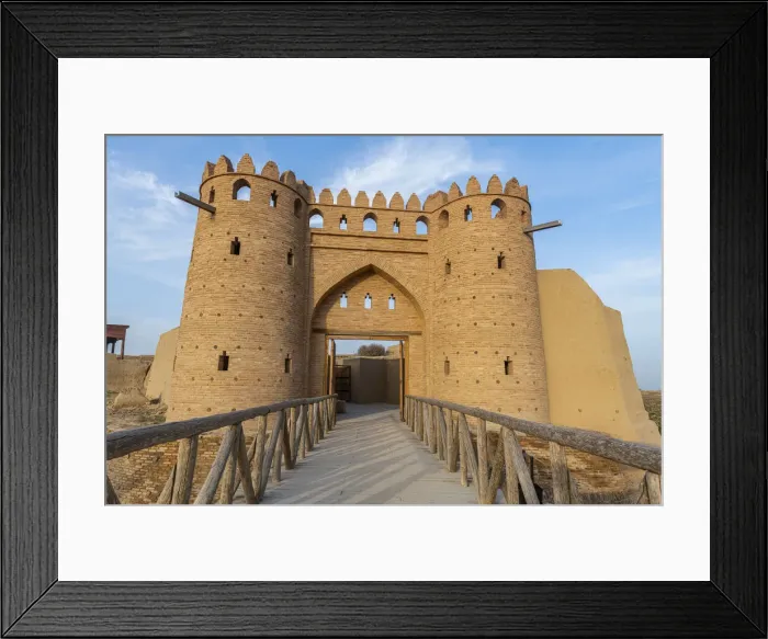 Framed Print : Entrance gate, Otrartobe settlement, Turkistan, Kazakhstan, Central Asia, Asia Framed Print : Entrance gate, Otrartobe settlement, Turkistan, Kazakhstan, Central Asia, Asia