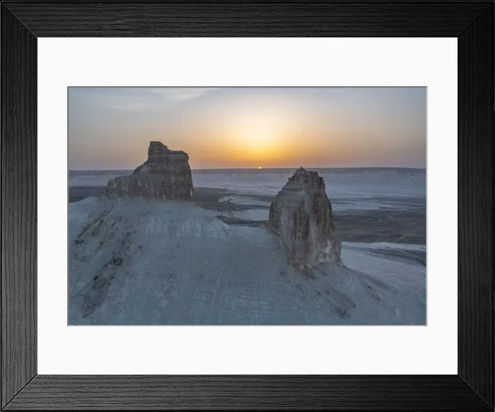 Framed Print : Sunrise over Bozzhira Canyon, Ustyurt plateau, Mangystau, Kazakhstan, Central Asia, Asia Framed Print : Sunrise over Bozzhira Canyon, Ustyurt plateau, Mangystau, Kazakhstan, Central Asia, Asia