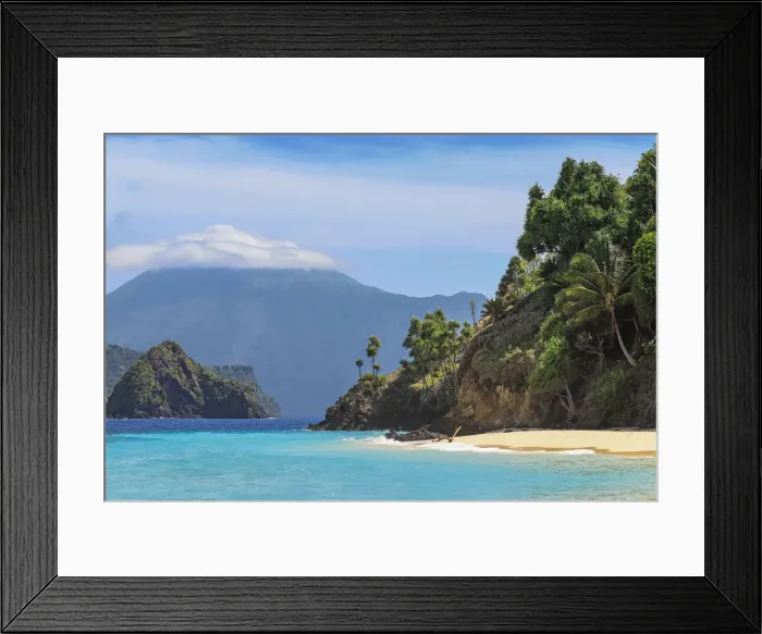 Framed Print : Turquoise sea at Mahoro Island and cloudy Karangetang volcano beyond, Mahoro, Siau, Sangihe Archipelago, North Sulawesi, Indonesia, Southeast Asia, Asia Framed Print : Turquoise sea at Mahoro Island and cloudy Karangetang volcano beyond, Mahoro, Siau, Sangihe Archipelago, North Sulawesi, Indonesia, Southeast Asia, Asia
