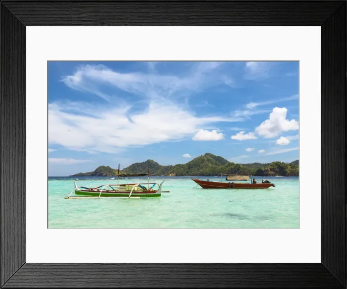 Framed Print : Outrigger canoe and tour boat off Mahoro Island, Pahepa Island beyond, Mahoro, Siau, Sangihe Archipelago, North Sulawesi, Indonesia, Southeast Asia, Asia Framed Print : Outrigger canoe and tour boat off Mahoro Island, Pahepa Island beyond, Mahoro, Siau, Sangihe Archipelago, North Sulawesi, Indonesia, Southeast Asia, Asia