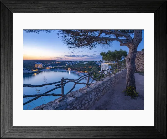Framed Print : View of Platja de Cala Galdana at dusk in Cala Galdana, Cala Galdana, Menorca, Balearic Islands, Spain, Mediterranean, Europe Framed Print : View of Platja de Cala Galdana at dusk in Cala Galdana, Cala Galdana, Menorca, Balearic Islands, Spain, Mediterranean, Europe