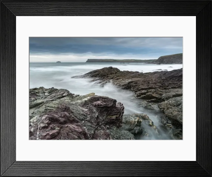 Framed Print : Rugged coastal geology near Polzeath in North Cornwall, England, United Kingdom, Europe Framed Print : Rugged coastal geology near Polzeath in North Cornwall, England, United Kingdom, Europe