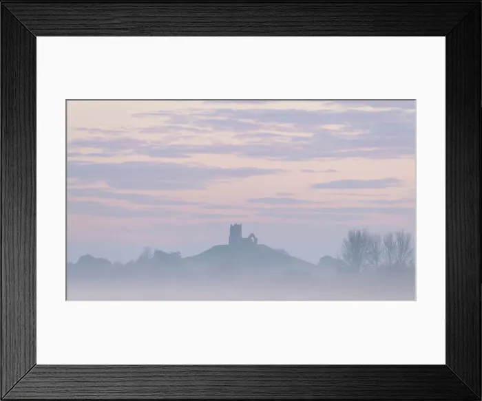 Framed Print : The ruined church of St. Michael on Burrow Mump, rising above the Somerset Levels at dawn on a frosty, misty morning, Burrowbridge, Somerset, England, United Kingdom, Europe Framed Print : The ruined church of St. Michael on Burrow Mump, rising above the Somerset Levels at dawn on a frosty, misty morning, Burrowbridge, Somerset, England, United Kingdom, Europe