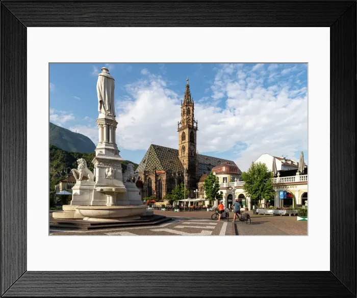 Framed Print : Walther von der Vogelweide square, Bozen, Sud Tirol, Alto Adige, Italy, Europe