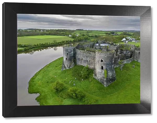 The magnificent ruins of Carew Castle, Carew, Pembrokeshire, Wales, United Kingdom, Europe
