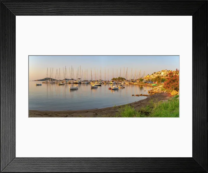 Framed Print : View of boats overlooking Skiathos Town at sunrise, Skiathos Island, Sporades Islands, Greek Islands, Greece, Europe Framed Print : View of boats overlooking Skiathos Town at sunrise, Skiathos Island, Sporades Islands, Greek Islands, Greece, Europe
