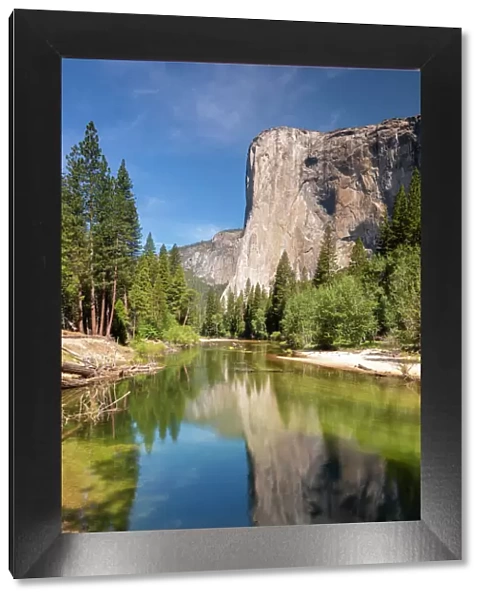 El Capitan reflected in the River Merced, Yosemite Natiional Park, UNESCO World Heritage Site, California, United States of America, North America