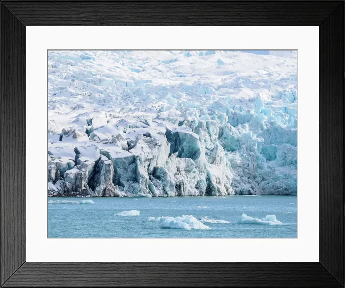 Framed Print : A view of the tidewater glacier face at Fjortende Julibukta (14th of July Glacier), Svalbard, Norway, Europe
