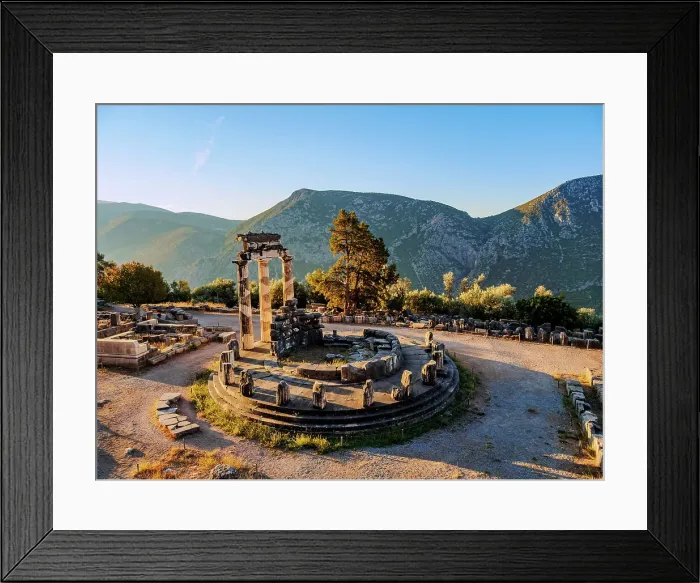 Framed Print : Tholos of Delphi, Temple of Athena Pronaia, sunrise, Delphi, UNESCO World Heritage Site, Phocis, Greece, Europe Framed Print : Tholos of Delphi, Temple of Athena Pronaia, sunrise, Delphi, UNESCO World Heritage Site, Phocis, Greece, Europe