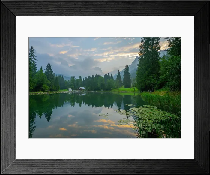 Framed Print : Lake Welsperg at sunrise, Canali Valley, Dolomites, Trentino, Italy, Europe Framed Print : Lake Welsperg at sunrise, Canali Valley, Dolomites, Trentino, Italy, Europe