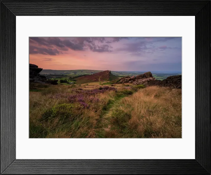 Framed Print : Hen Cloud with covering of heather, The Roaches, Peak District, Staffordshire, England, United Kingdom, Europe Framed Print : Hen Cloud with covering of heather, The Roaches, Peak District, Staffordshire, England, United Kingdom, Europe
