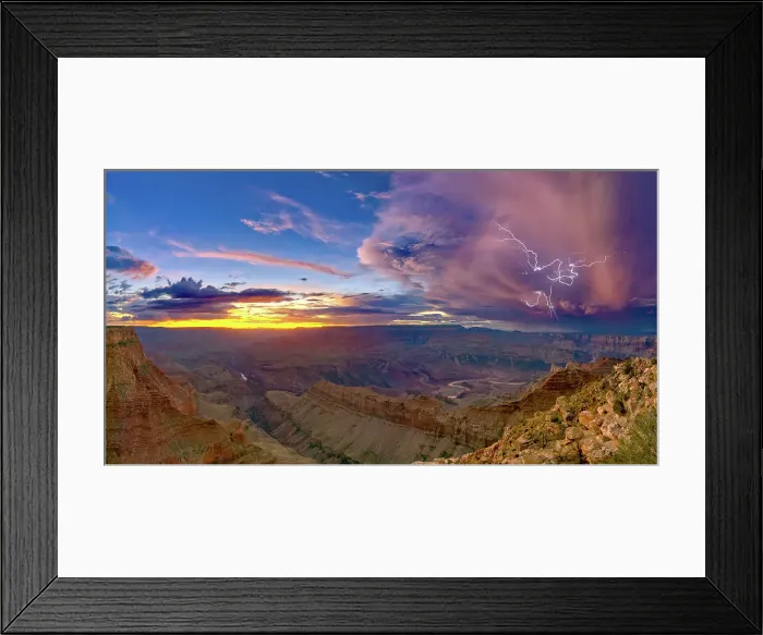 Framed Print : A dying storm at twilight viewed from Lipan Point, Grand Canyon, with Spider Lightning visible, Grand Canyon National Park, UNESCO World Heritage Site, Arizona, United States of America, North America Framed Print : A dying storm at twilight viewed from Lipan Point, Grand Canyon, with Spider Lightning visible, Grand Canyon National Park, UNESCO World Heritage Site, Arizona, United States of America, North America