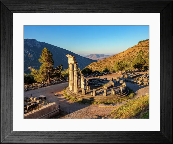 Framed Print : Tholos of Delphi, Temple of Athena Pronaia, sunrise, Delphi, UNESCO World Heritage Site, Phocis, Greece, Europe Framed Print : Tholos of Delphi, Temple of Athena Pronaia, sunrise, Delphi, UNESCO World Heritage Site, Phocis, Greece, Europe