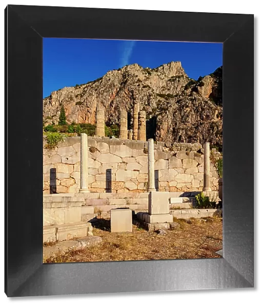 Stoa of the Athenians, Delphi, UNESCO World Heritage Site, Phocis, Greece, Europe