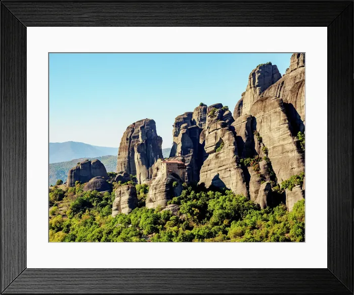 Framed Print : View towards the Monastery of Saint Nicholas Anapafsas (Anapausas), Meteora, UNESCO World Heritage Site, Thessaly, Greece, Europe Framed Print : View towards the Monastery of Saint Nicholas Anapafsas (Anapausas), Meteora, UNESCO World Heritage Site, Thessaly, Greece, Europe