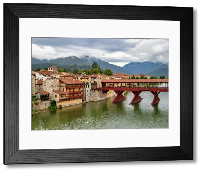 Framed Print : View of the historic center with the Brenta River and the old bridge, Bassano del Grappa, Vicenza, UNESCO World Heritage Site, Veneto, Italy, Europe Framed Print : View of the historic center with the Brenta River and the old bridge, Bassano del Grappa, Vicenza, UNESCO World Heritage Site, Veneto, Italy, Europe