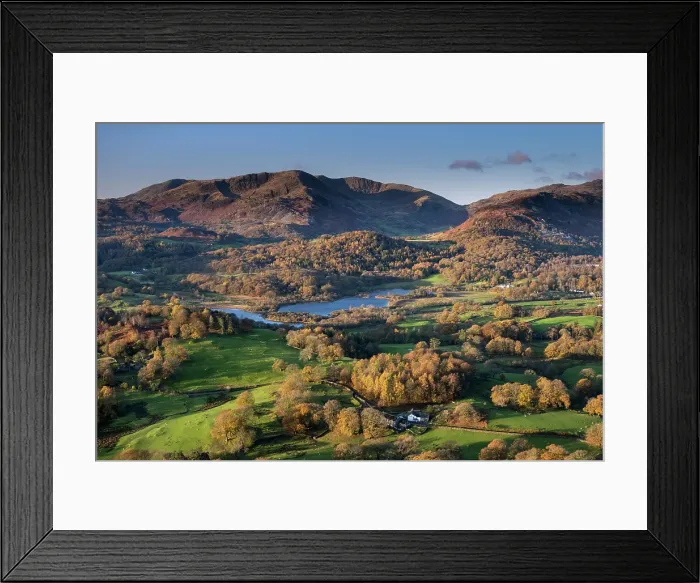 Framed Print : Elter Water, Wetherlam and Tilberthwaite Fells from Loughrigg Fell in autumn, Lake District National Park, UNESCO World Heritage Site, Cumbria, England, United Kingdom, Europe Framed Print : Elter Water, Wetherlam and Tilberthwaite Fells from Loughrigg Fell in autumn, Lake District National Park, UNESCO World Heritage Site, Cumbria, England, United Kingdom, Europe
